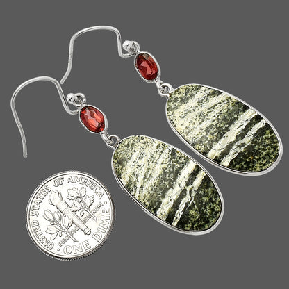 Natural Chrysotile & Garnet Earrings E-1002 SDE82323
