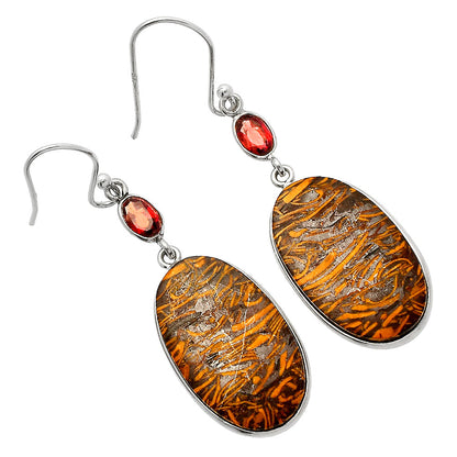 Coquina Fossil Jasper & Garnet Earrings E-1002 SDE82369