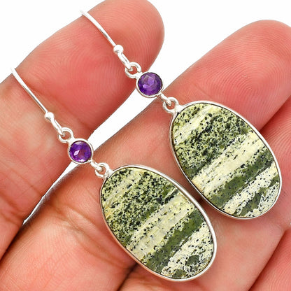 Natural Chrysotile & Amethyst Earrings E-1002 SDE82379