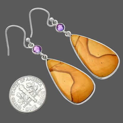 Natural Picture Jasper & Amethyst Earrings E-1002 SDE82382