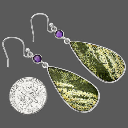 Natural Chrysotile & Amethyst Earrings E-1002 SDE82403