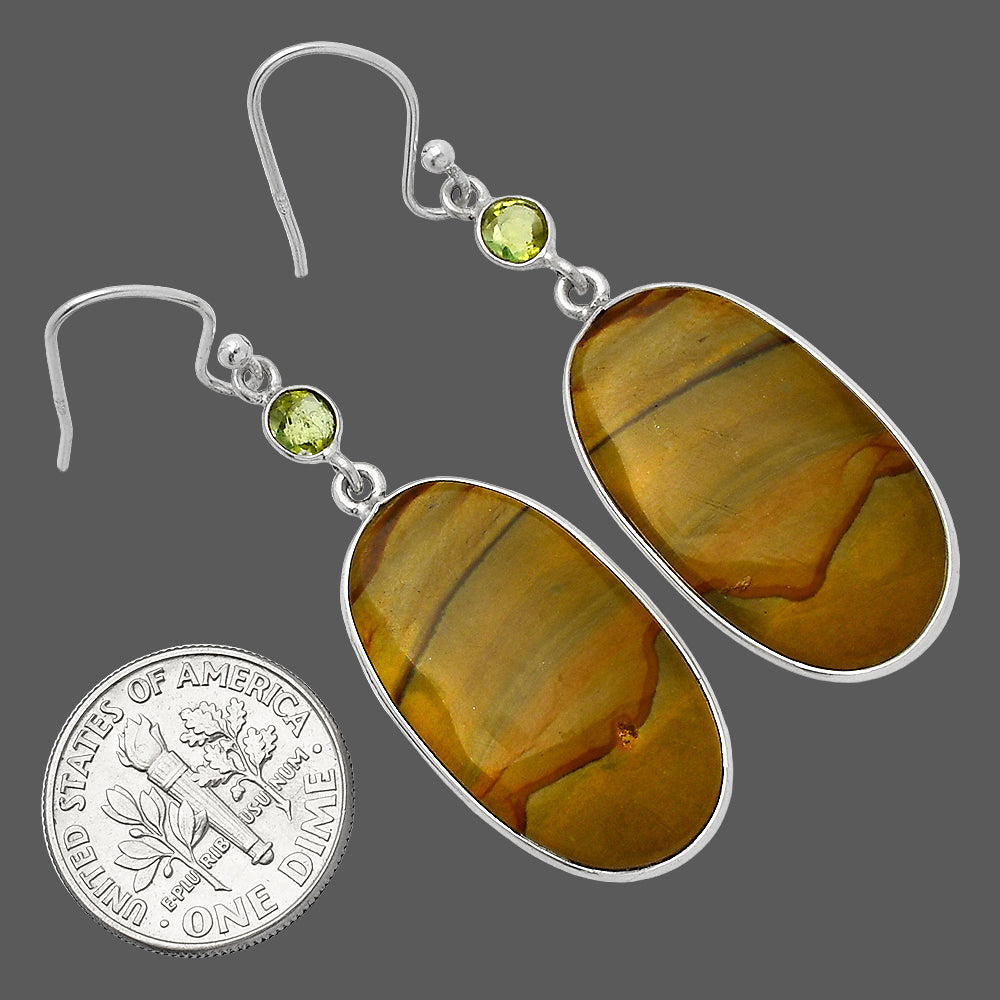 Natural Picture Jasper & Peridot Earrings E-1002 SDE82448