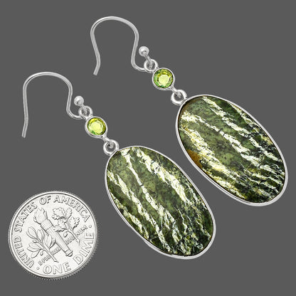 Natural Chrysotile & Peridot Earrings E-1002 SDE82453
