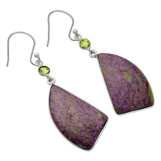Purpurite - South Africa & Peridot Earrings E-1002 SDE82455