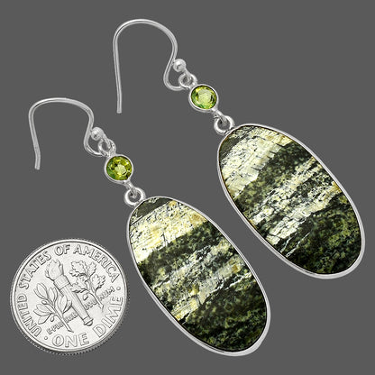 Natural Chrysotile & Peridot Earrings E-1002 SDE82460
