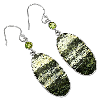 Natural Chrysotile & Peridot Earrings E-1002 SDE82460
