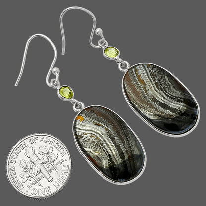 Natural Iron Tiger Eye & Peridot Earrings E-1002 SDE82461