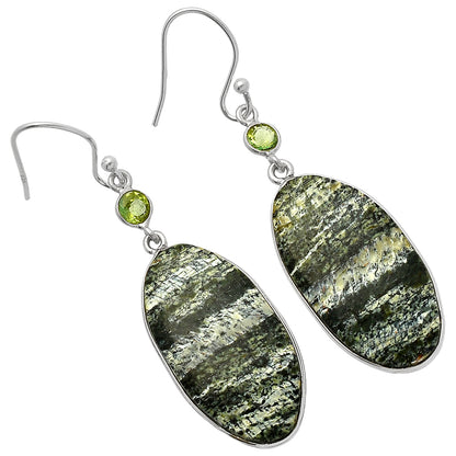 Natural Chrysotile & Peridot Earrings E-1002 SDE82468