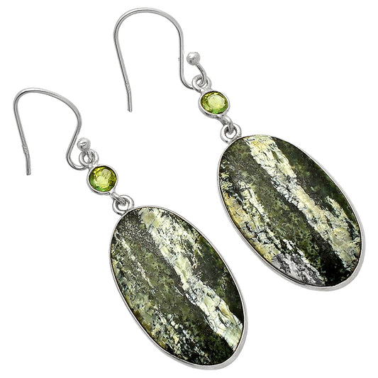 Natural Chrysotile & Peridot Earrings E-1002 SDE82475