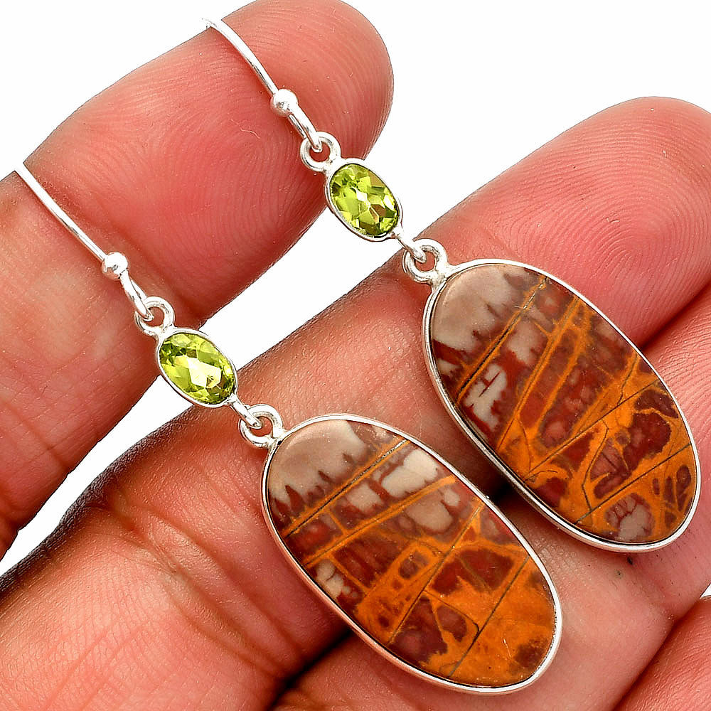 Natural Noreena Jasper & Peridot Earrings E-1002 SDE82501
