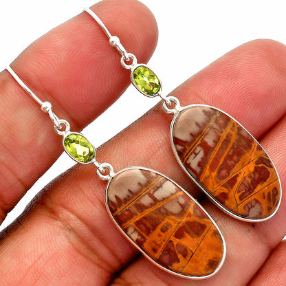 Natural Noreena Jasper & Peridot Earrings E-1002 SDE82501