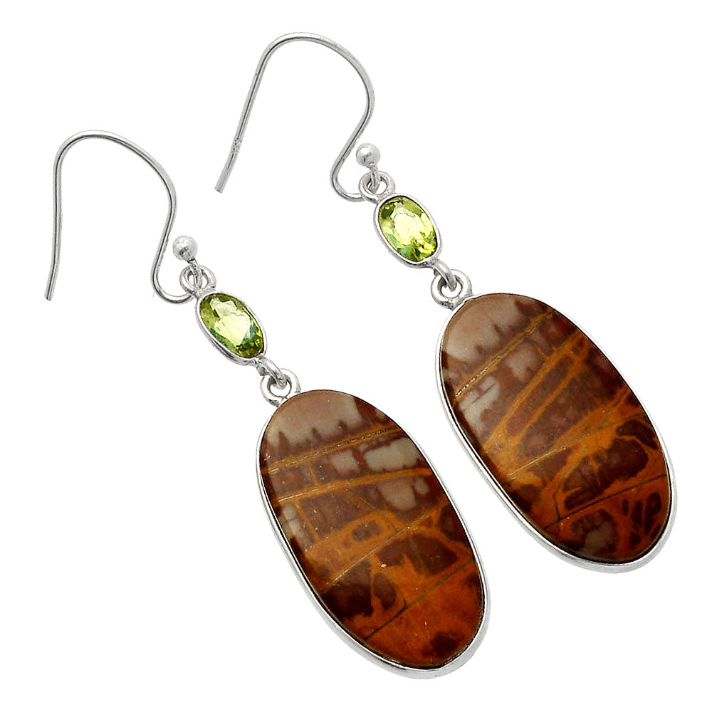 Natural Noreena Jasper & Peridot Earrings E-1002 SDE82501