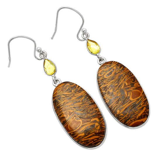 Coquina Fossil Jasper & Citrine Earrings E-1002 SDE82517