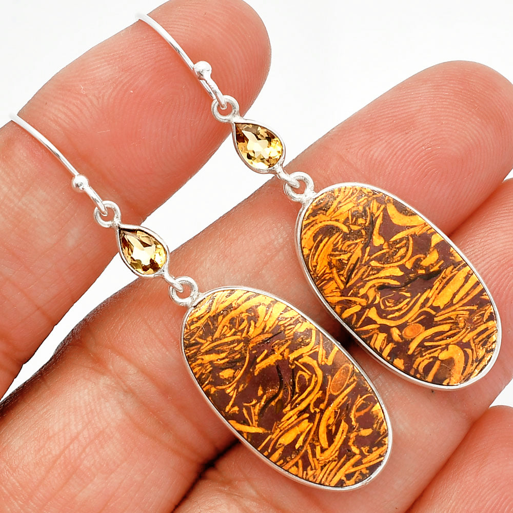 Coquina Fossil Jasper & Citrine Earrings E-1002 SDE82522