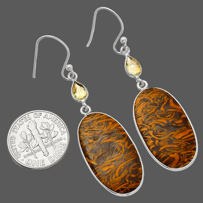 Coquina Fossil Jasper & Citrine Earrings E-1002 SDE82522