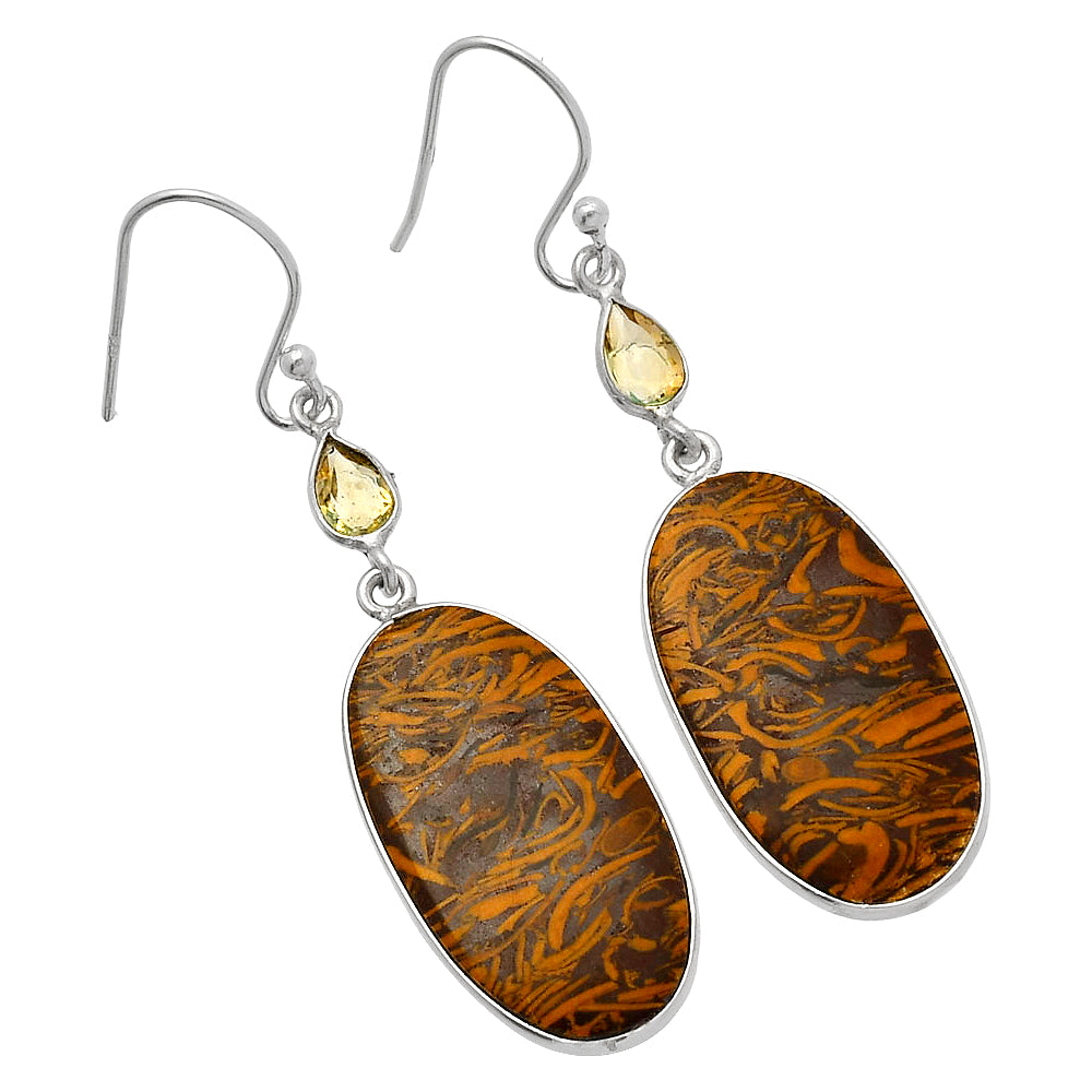 Coquina Fossil Jasper & Citrine Earrings E-1002 SDE82522