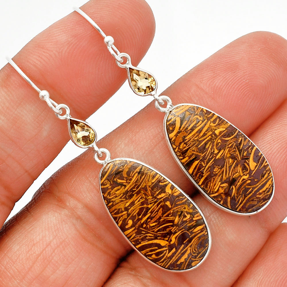Coquina Fossil Jasper & Citrine Earrings E-1002 SDE82525