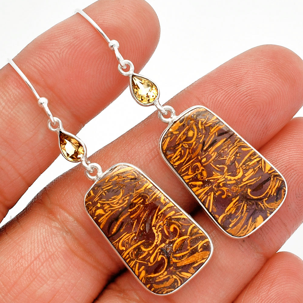 Coquina Fossil Jasper & Citrine Earrings E-1002 SDE82528