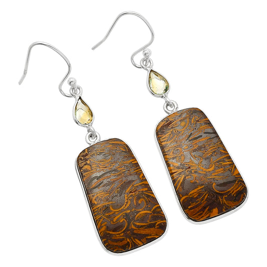Coquina Fossil Jasper & Citrine Earrings E-1002 SDE82528