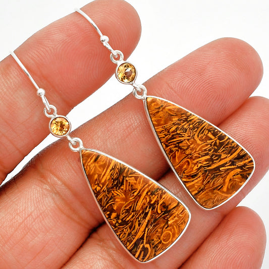 Coquina Fossil Jasper & Citrine Earrings E-1002 SDE82530