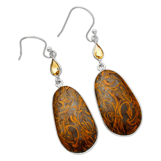 Coquina Fossil Jasper & Citrine Earrings E-1002 SDE82541