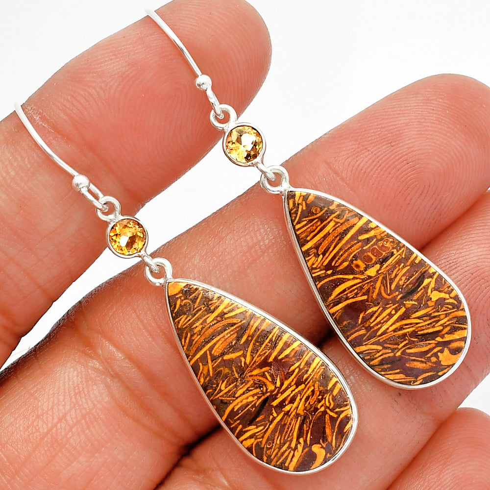 Coquina Fossil Jasper & Citrine Earrings E-1002 SDE82547