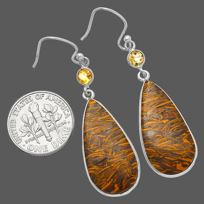 Coquina Fossil Jasper & Citrine Earrings E-1002 SDE82547