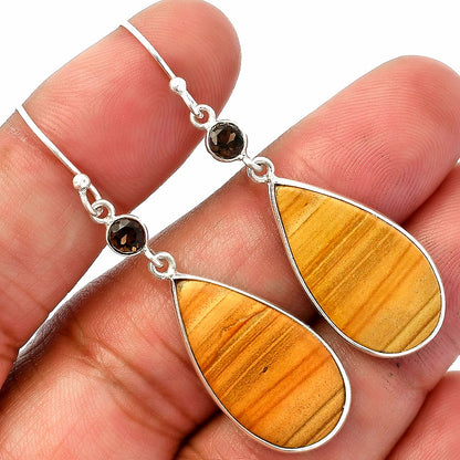 Snake Skin Jasper & Smoky Quartz Earrings E-1002 SDE82556
