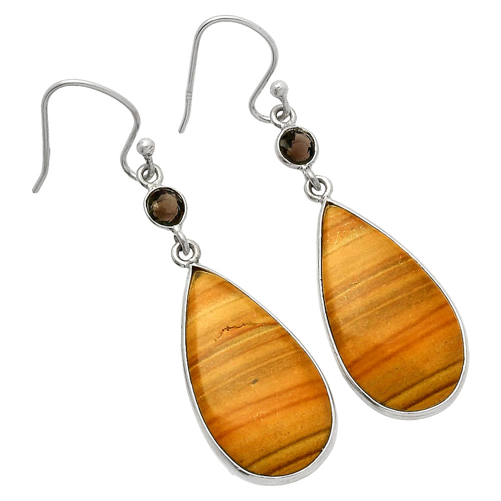 Snake Skin Jasper & Smoky Quartz Earrings E-1002 SDE82556