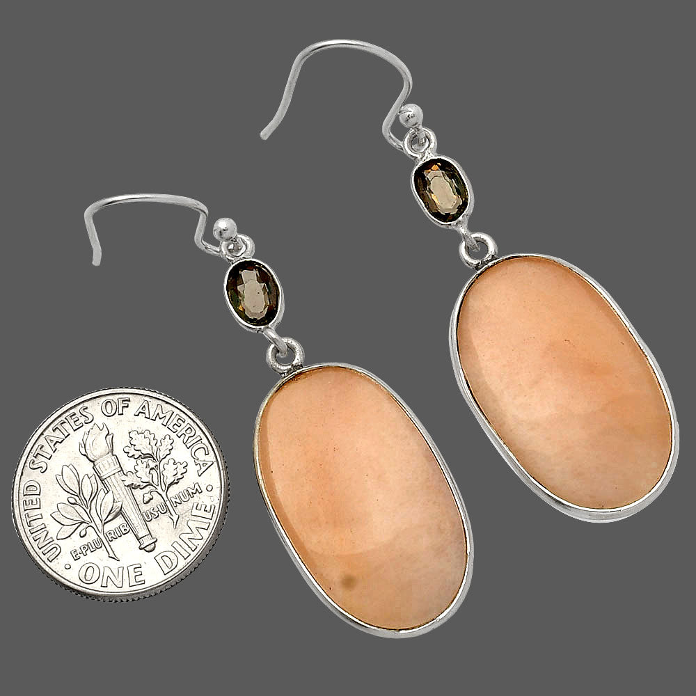 Pink Aventurine & Smoky Quartz Earrings E-1002 SDE82571