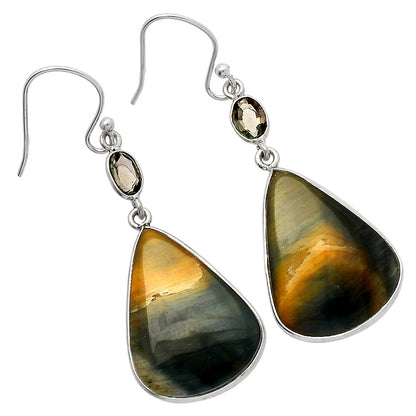 Blue Tiger Eye & Smoky Quartz Earrings E-1002 SDE82574