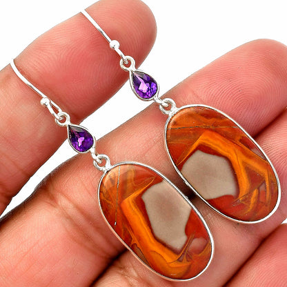 Natural Noreena Jasper & Amethyst Earrings E-1002 SDE82597