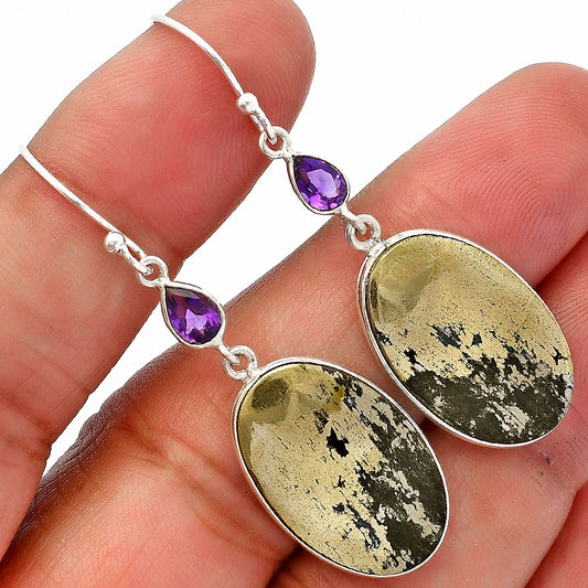 Apache Gold Healer's Gold & Amethyst Earrings E-1002 SDE82604