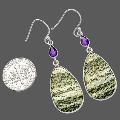 Natural Chrysotile & Amethyst Earrings E-1002 SDE82610