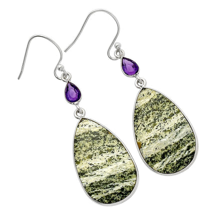 Natural Chrysotile & Amethyst Earrings E-1002 SDE82610
