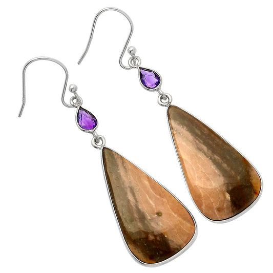 Porcelain Jasper & Amethyst Earrings E-1002 SDE82612