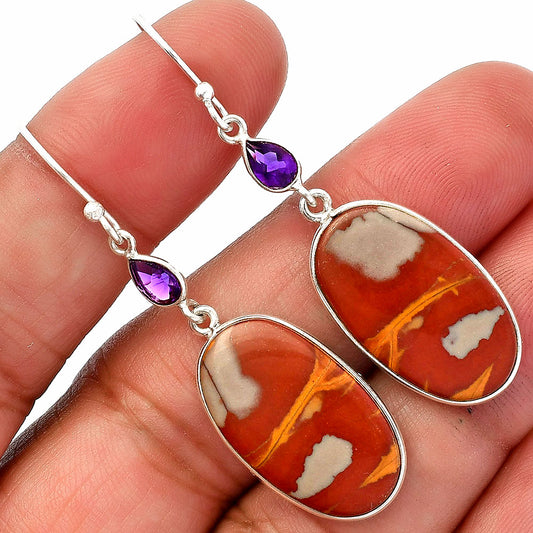 Natural Noreena Jasper & Amethyst Earrings E-1002 SDE82614