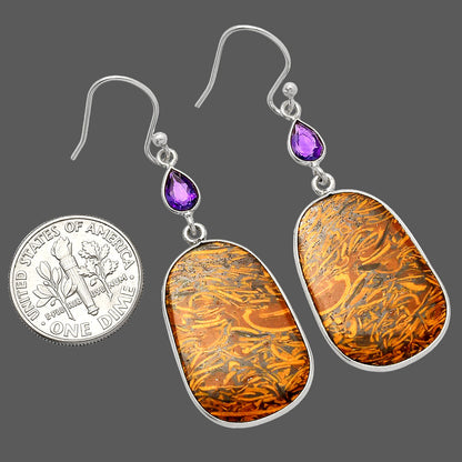 Coquina Fossil Jasper & Amethyst Earrings E-1002 SDE82624