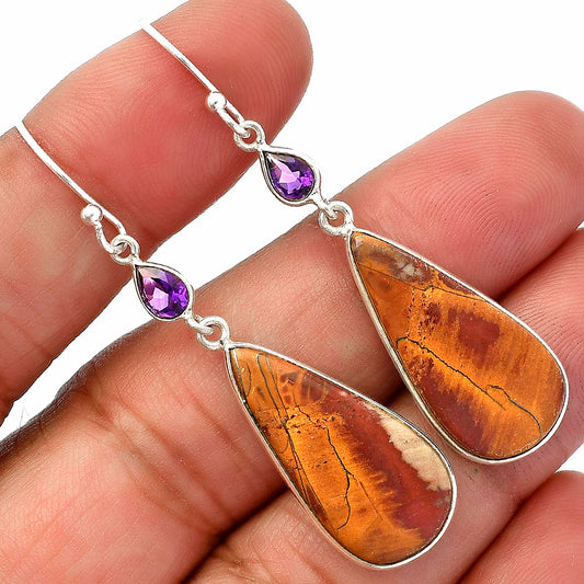 Natural Noreena Jasper & Amethyst Earrings E-1002 SDE82632
