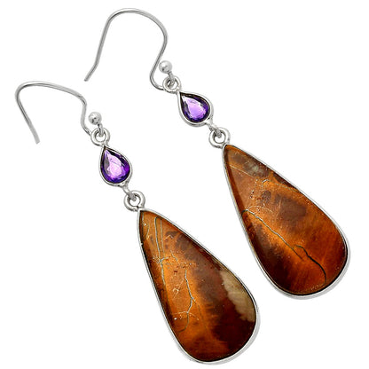 Natural Noreena Jasper & Amethyst Earrings E-1002 SDE82632
