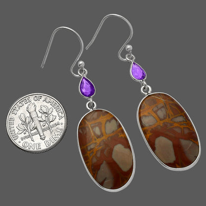 Natural Noreena Jasper & Amethyst Earrings E-1002 SDE82643