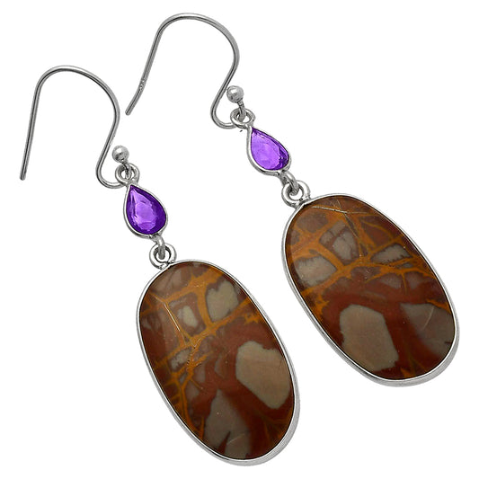 Natural Noreena Jasper & Amethyst Earrings E-1002 SDE82643