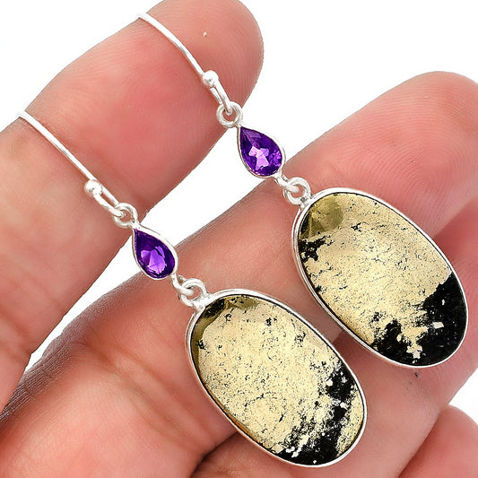 Apache Gold Healer's Gold & Amethyst Earrings E-1002 SDE82649