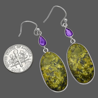 Natural Serpentine & Amethyst Earrings E-1002 SDE82652