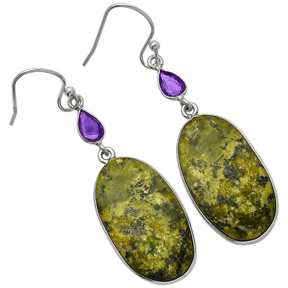 Natural Serpentine & Amethyst Earrings E-1002 SDE82652