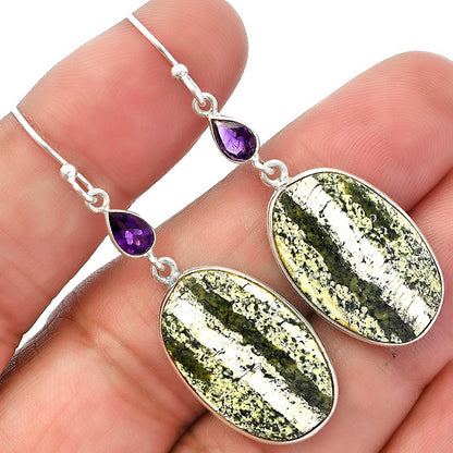 Natural Chrysotile & Amethyst Earrings E-1002 SDE82653