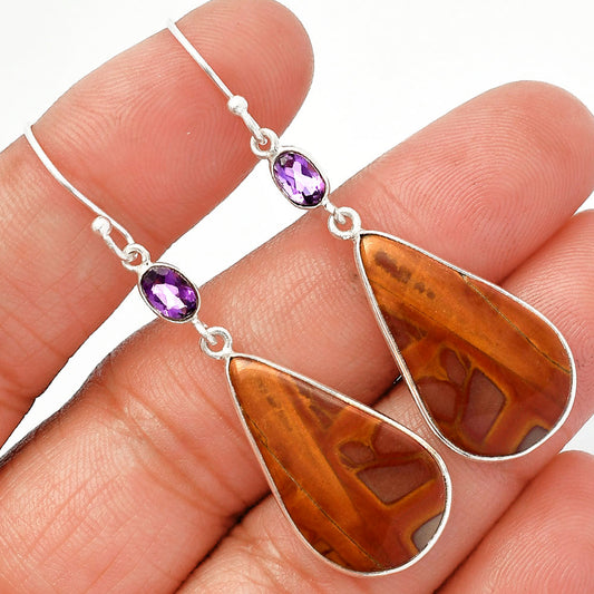 Natural Noreena Jasper & Amethyst Earrings E-1002 SDE82668