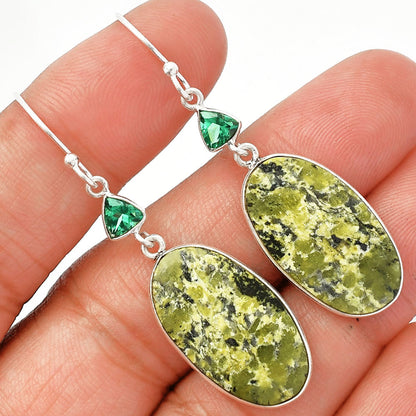 Serpentine & Green Tourmaline Earrings E-1002 SDE82691