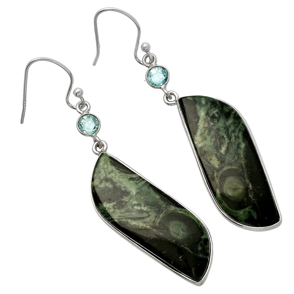 Star Galaxy Jasper & Sky Blue Topaz Earrings E-1002 SDE82699