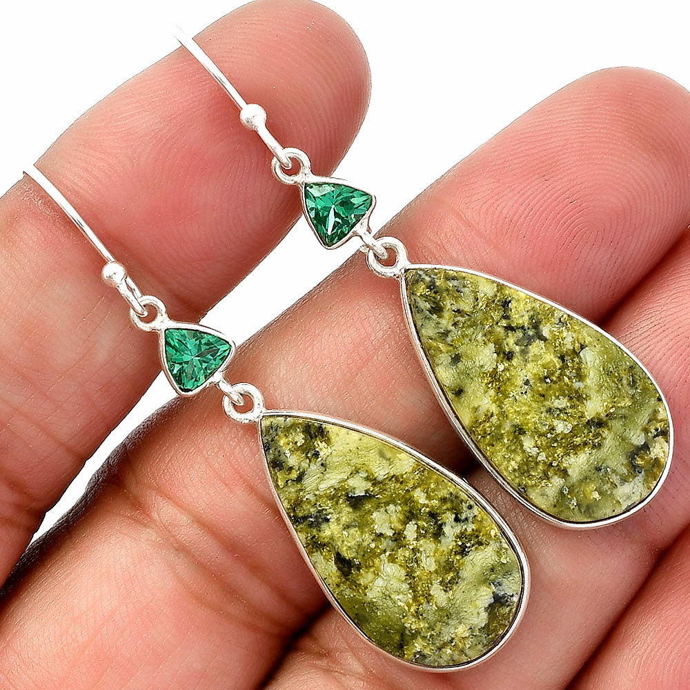 Serpentine & Green Tourmaline Earrings E-1002 SDE82708